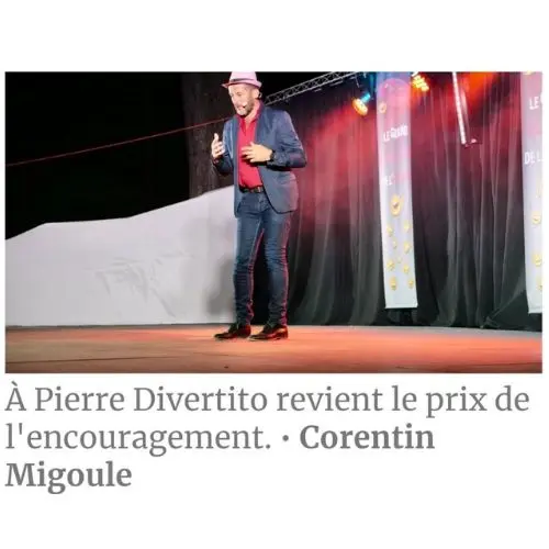 Pierre Divertito lors du concours d humour à Ales dans le Gard article de presses
