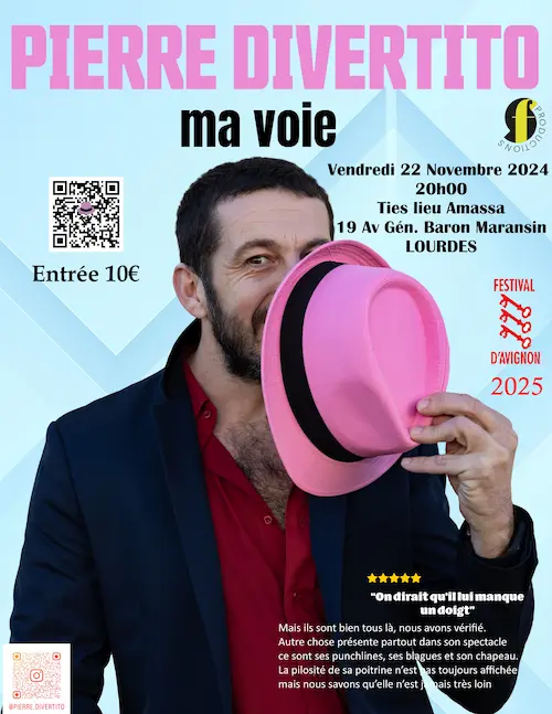 A l'occasion de la semaine du handicap. Pierre Divertito vient jouer son spectacle "Ma Voie" au Tiers Amassa de LOURDES