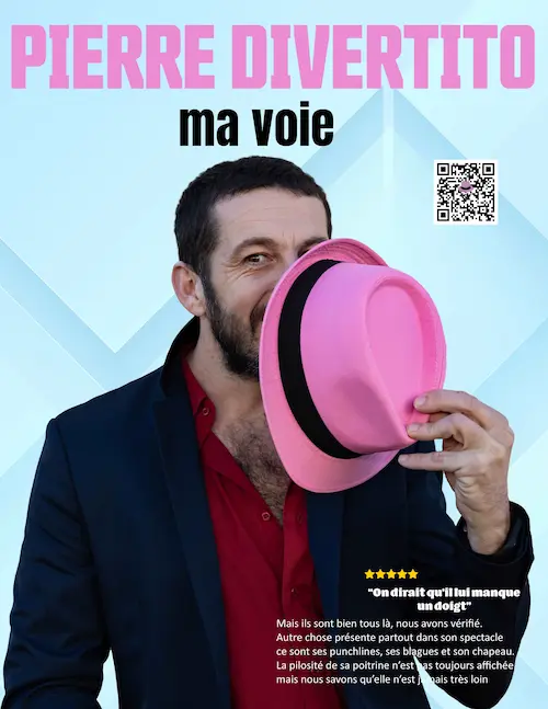 Pierre Divertito dans "Ma Voie", one man show , rires et émotions, quand le handicap devient une force, théâtre de France