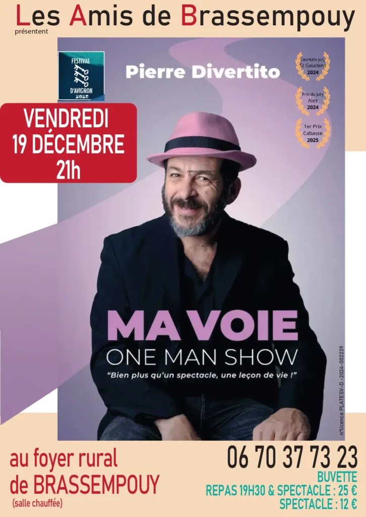 One man show Pierre Divertito à Brassempouy dans les landes, diner spectacle