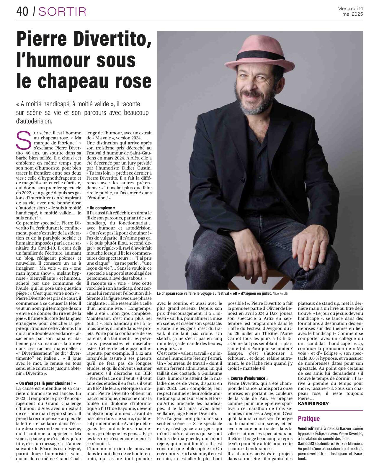 Presse La republique des pyrenees Pau Divertito